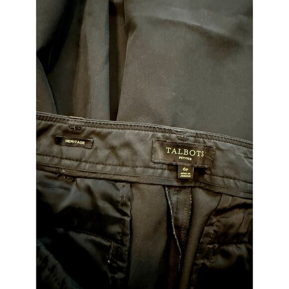 Talbots Heritage Womens Black Pants 6P Petite Straight Leg Office - Picture 6 of 7